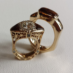 Fire Agate Wedding Set